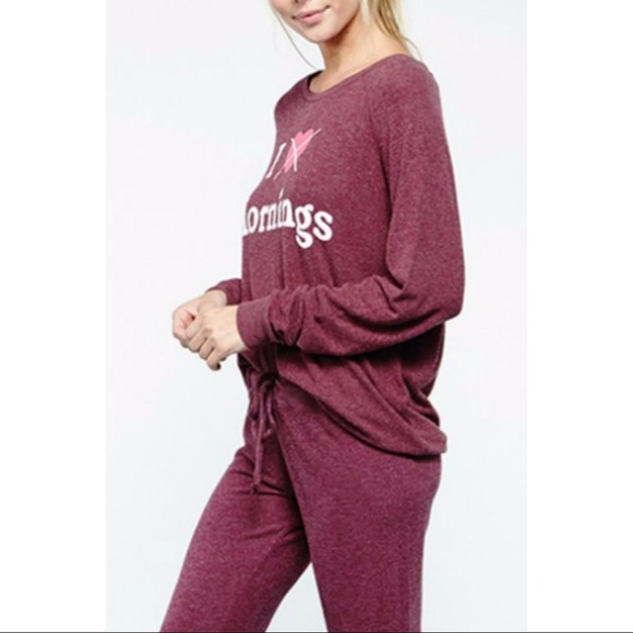 JUNK FOOD | I Hate Mornings Lounge Fleece Sweater - Picture 6 of 9